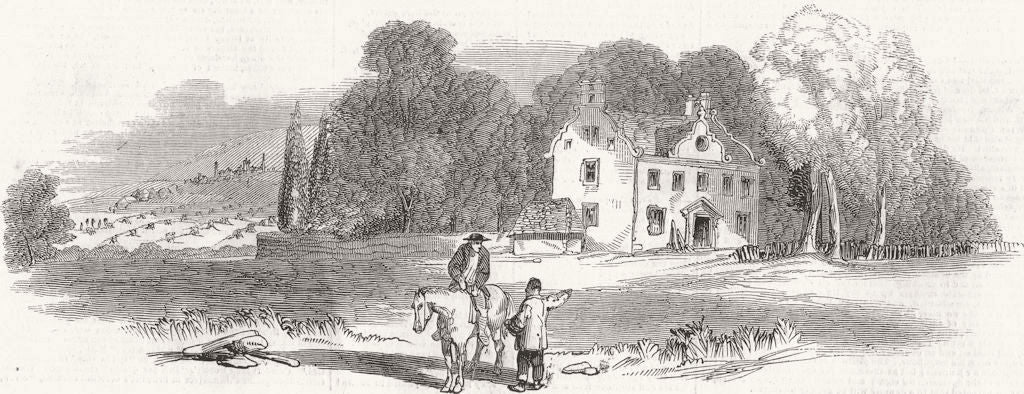 SCOTLAND. Prestonpans. Col Gardiner's House & Field 1845 old antique print